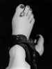 bound feet with daisy